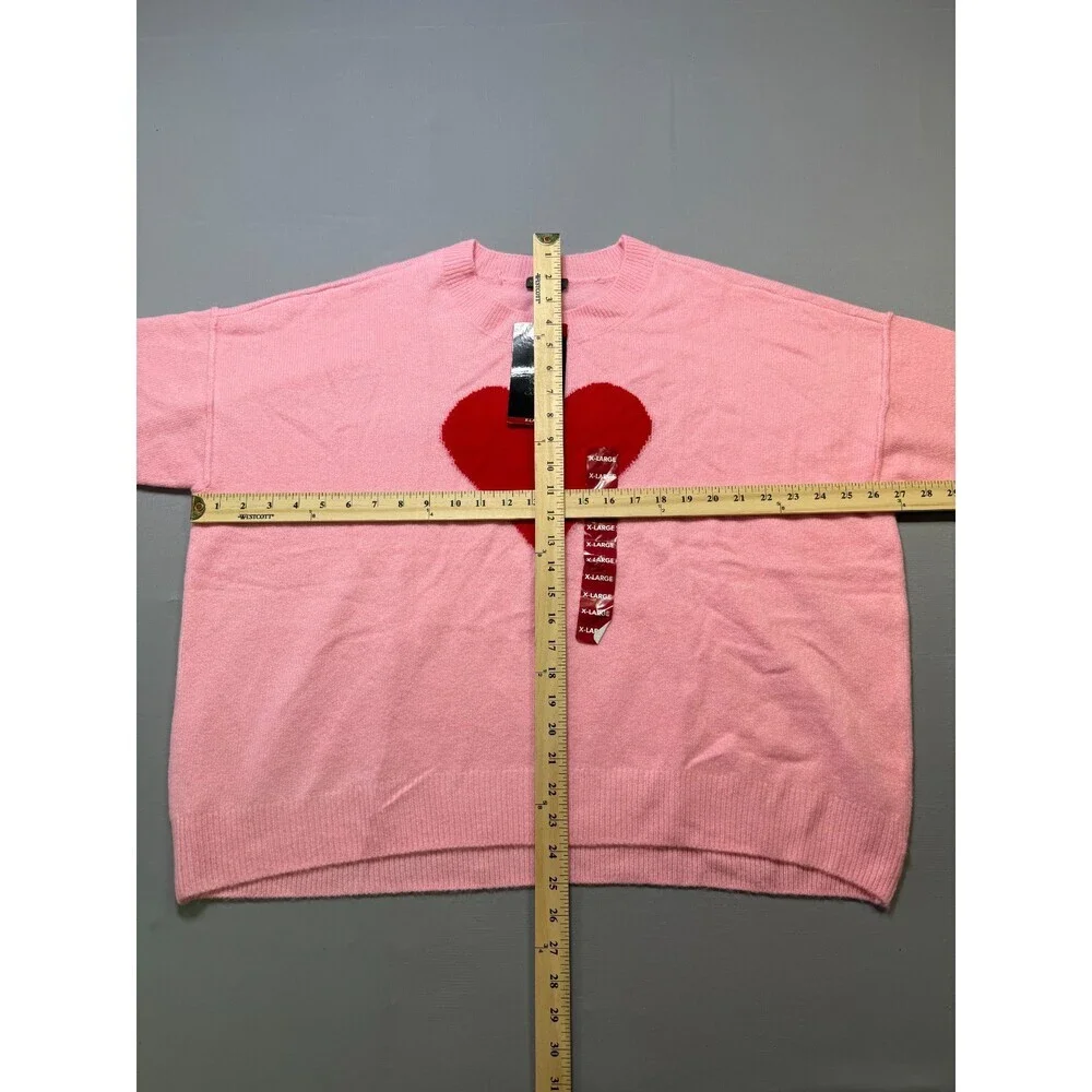 NWT Vince Camuto Valentine's Pullover Sweater Women's X-Large Pink Long Sleeve